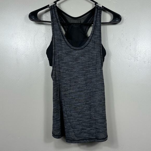 lululemon athletica Tops - Lululemon Glide and Stride Tank Heathered Black / Black Size 2